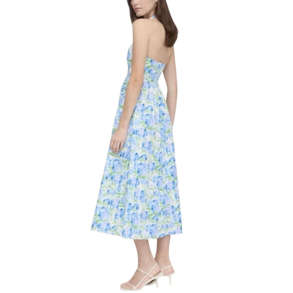 HILL HOUSE Fleur Midi Dress Blue Hydrangea Halter Dress Size XXL New MSRP $228